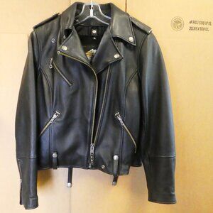 Harley-Davidson Men’s Black Leather Biker Jacket Size M Genuine